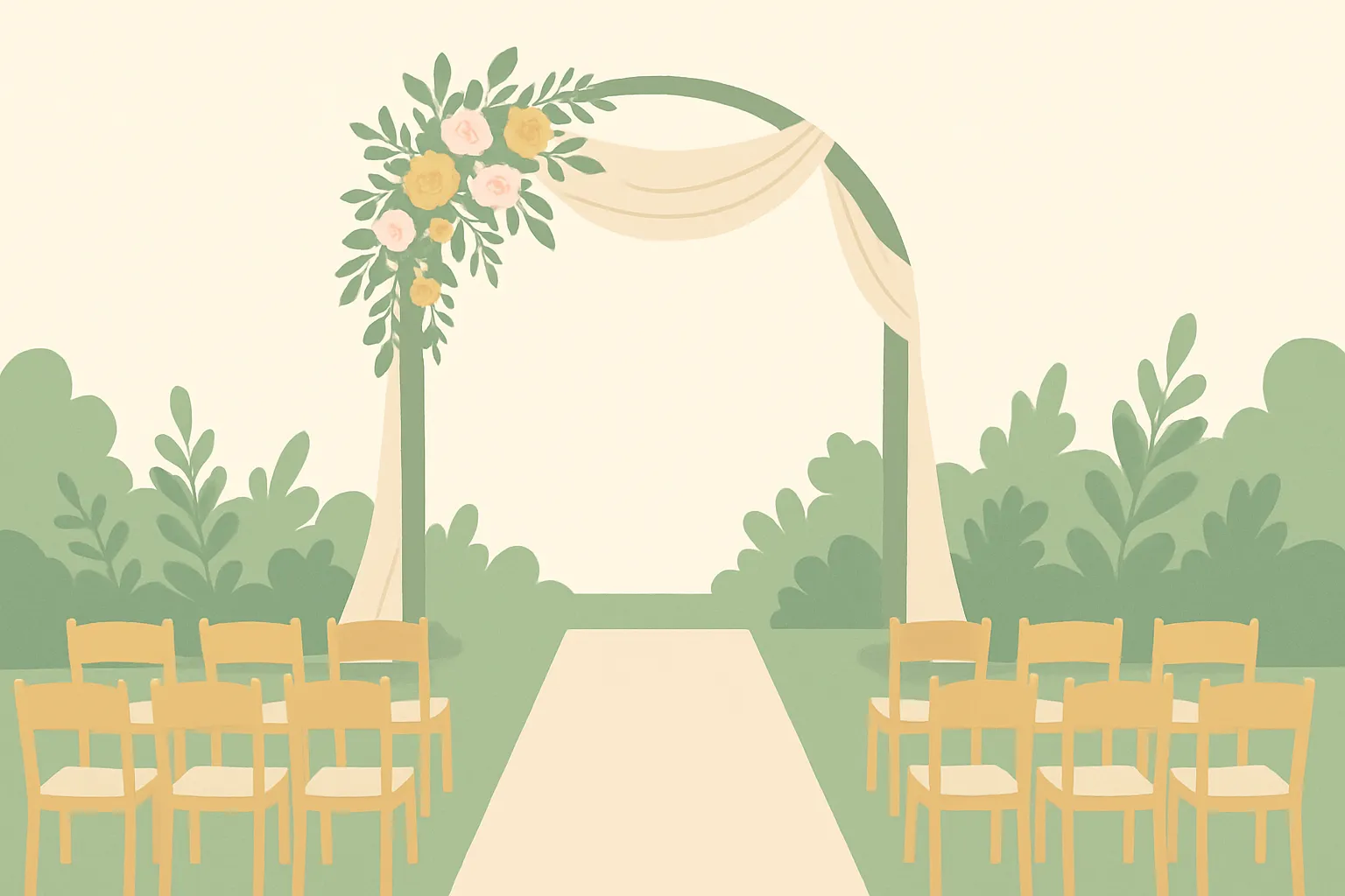 Ilustrasi konsep pernikahan outdoor