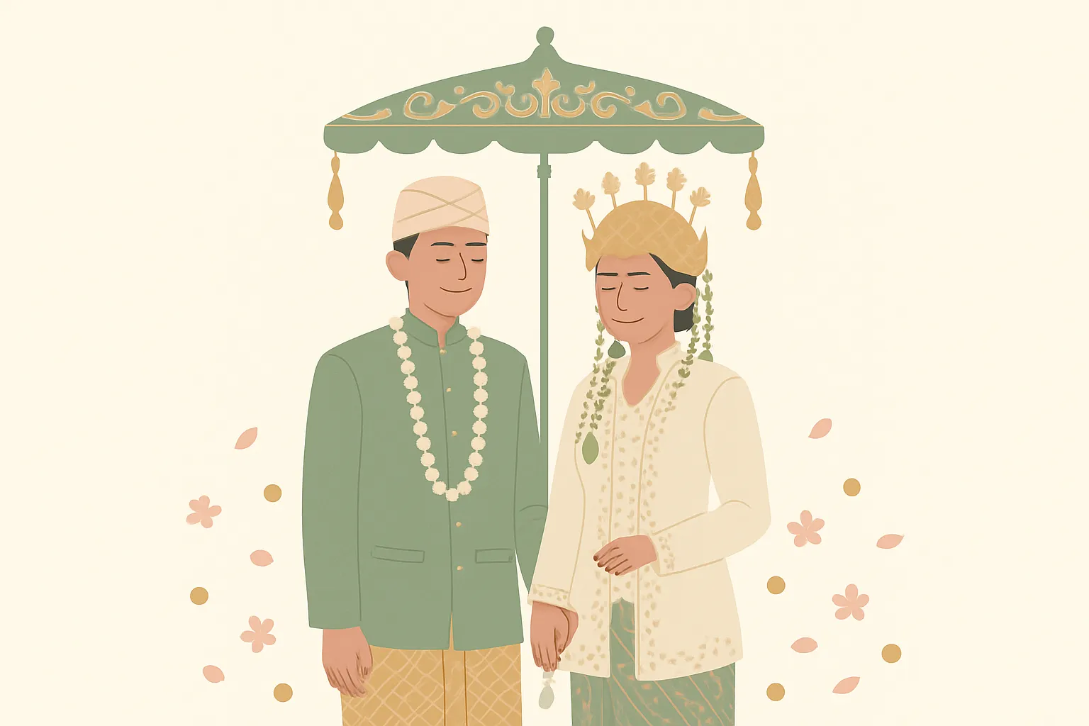Ilustrasi prosesi pernikahan adat Sunda dan urutan acaranya