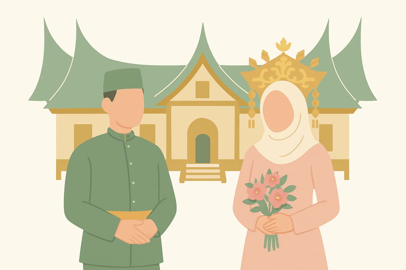 Ilustrasi tradisi pernikahan adat Minang