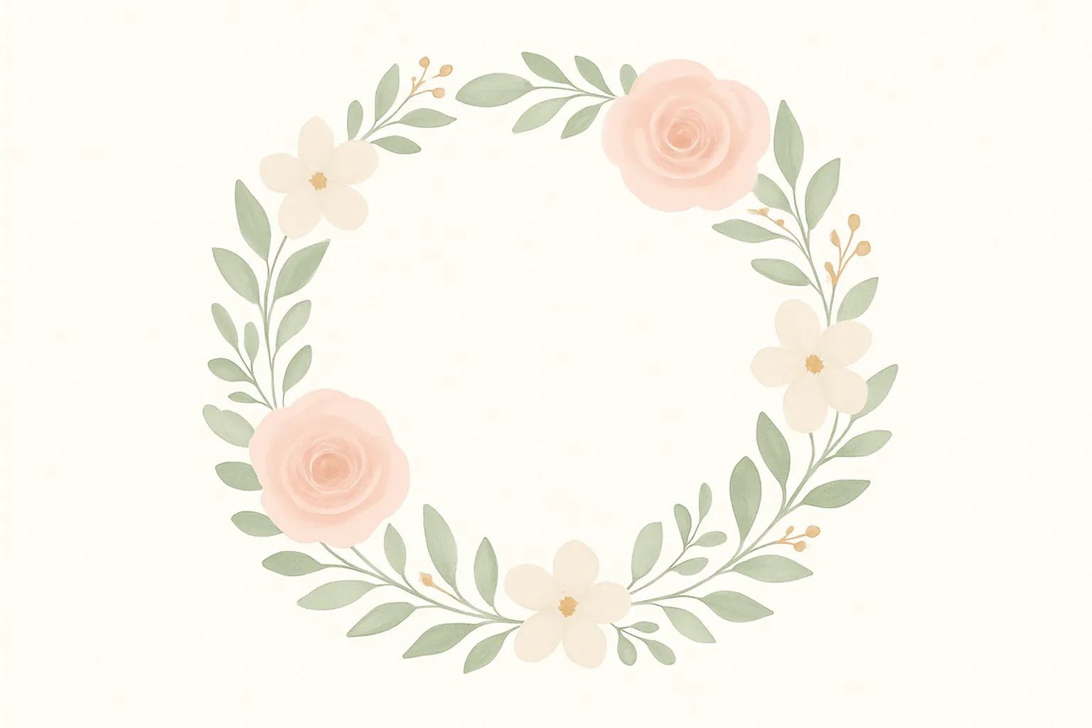 Ilustrasi undangan digital floral bernuansa pastel