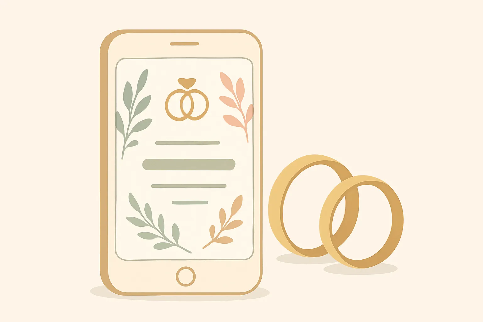 Ilustrasi undangan lamaran digital yang simple dan sopan