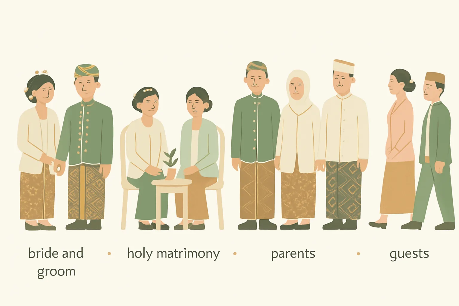 Ilustrasi urutan prosesi pernikahan adat Jawa dari siraman sampai panggih